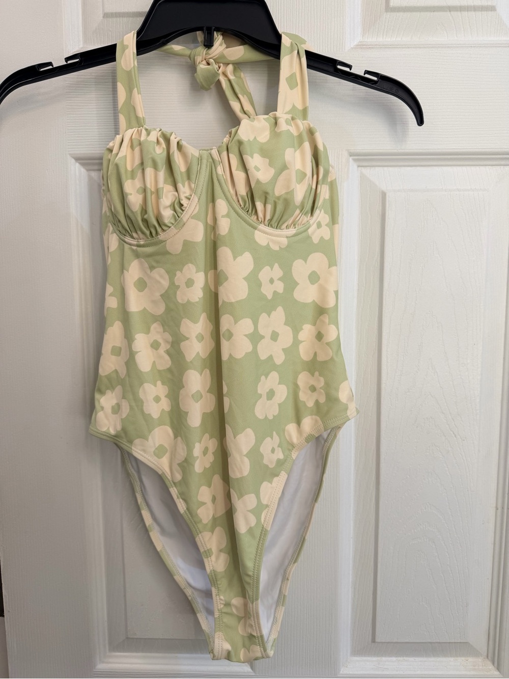 Women’s Green Floral One-Piece Swimsuit, size Small